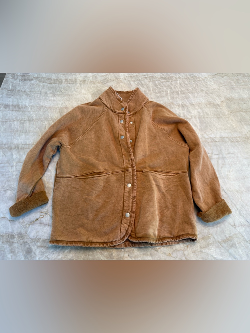 Sundry Cognac Sherpa-Lined Jacket